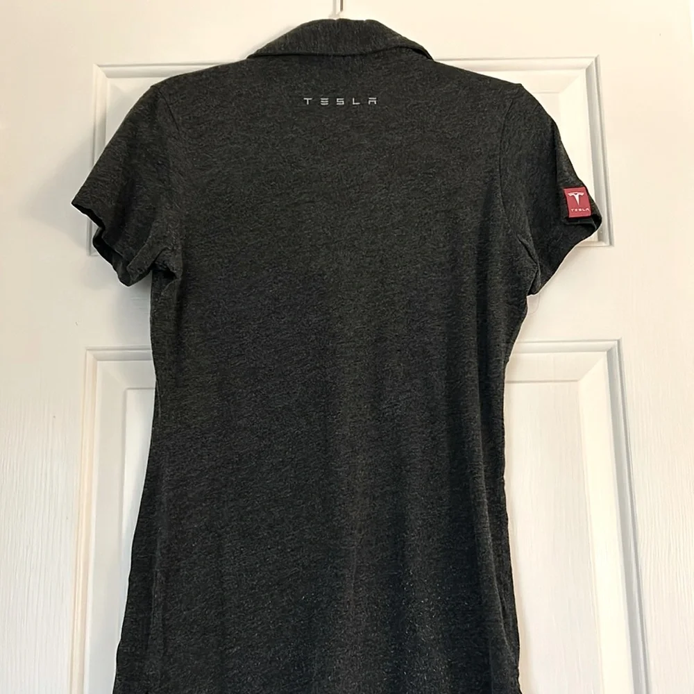 Tesla Model X Super Soft Cotton Dark Grey Polo Shirt - Picture 2 of 6